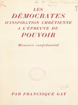 cover image of Les démocrates d'inspiration chrétienne à l'épreuve du pouvoir